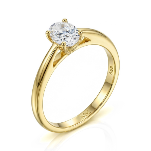 Eloise - Solitairering med oval moissanite