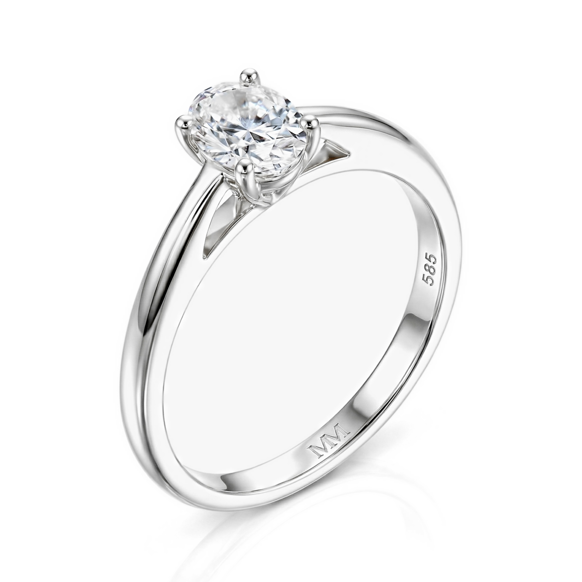Eloise - Solitairering med oval moissanite