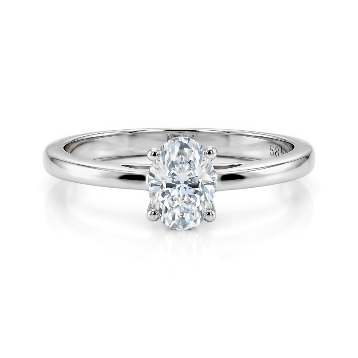 Eloise - Solitairering med oval moissanite