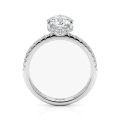 Amoretta - Forlovelsesring med moissanite i hjerteformet slibning og pavé på ringskuldrene