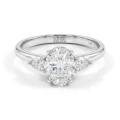 Vivienne - Trilogiforlovelsesring med oval moissanite