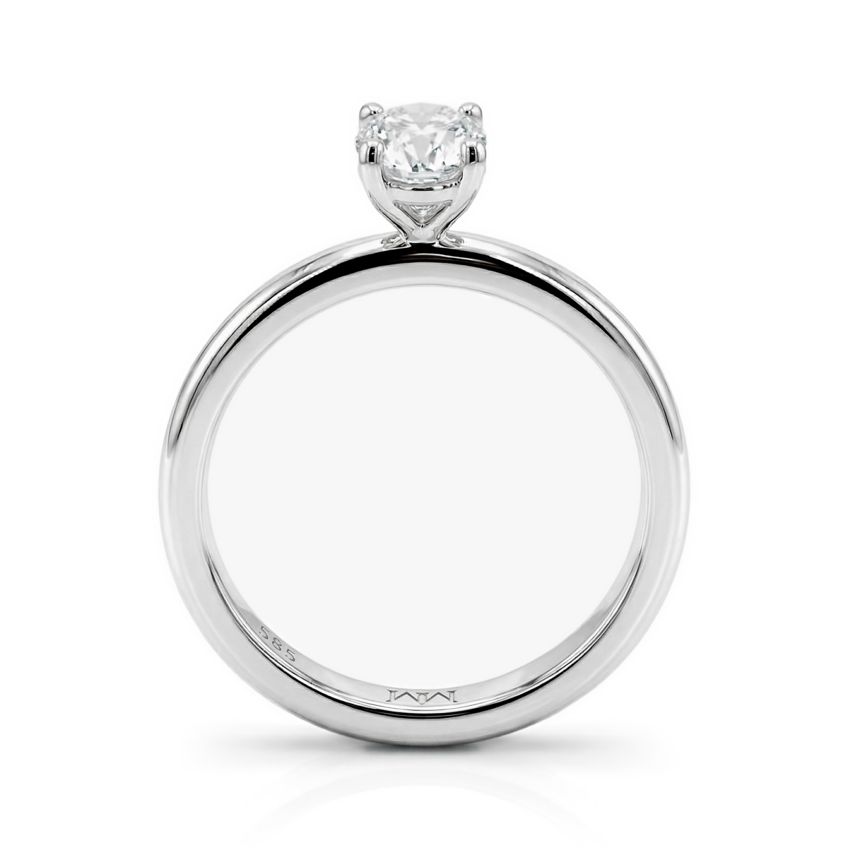 Ovalique - Klassisk solitairering til forlovelse med oval moissanite
