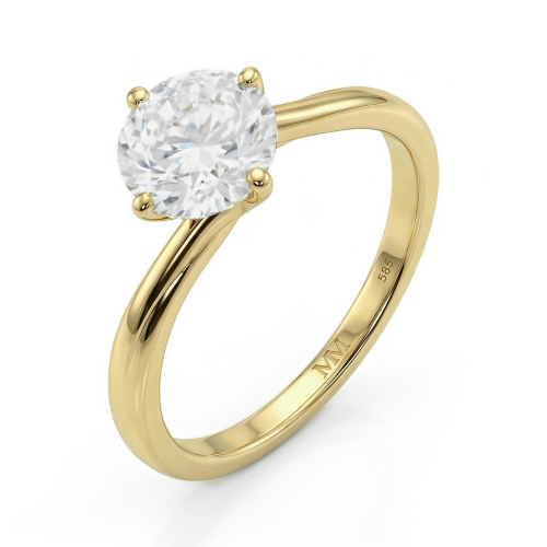 Circline - Klassisk solitairering til forlovelse med rund moissanite