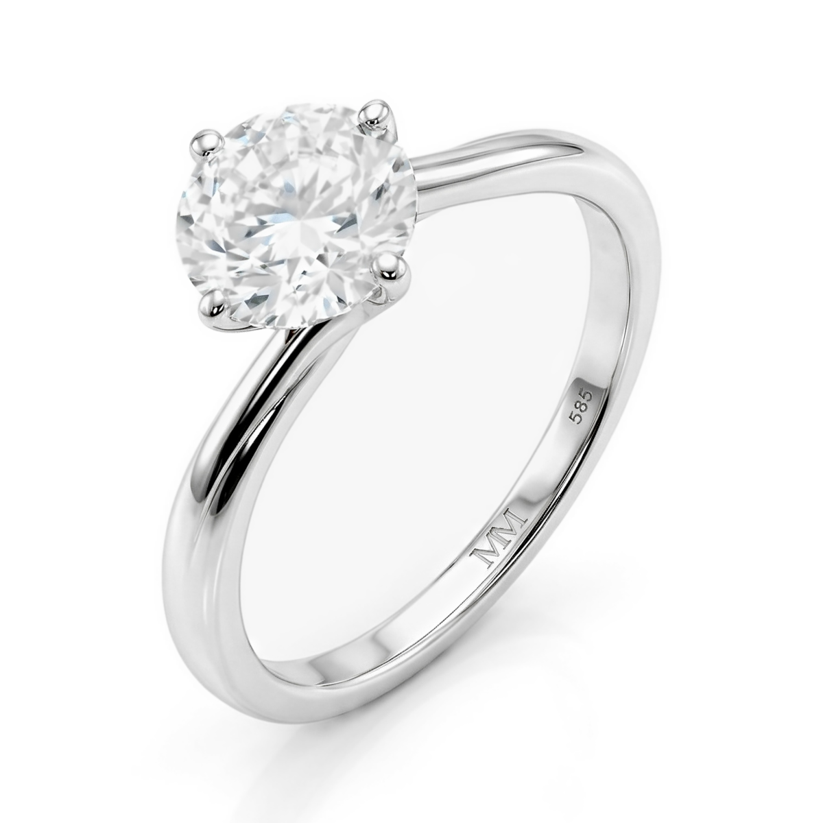 Circline - Klassisk solitairering til forlovelse med rund moissanite