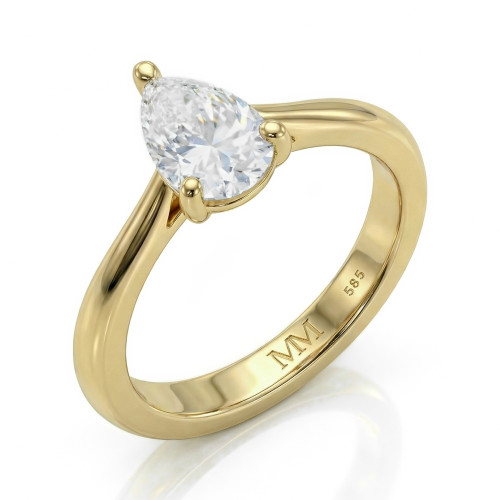 Larissa - Solitairering med dråbeformet moissanite