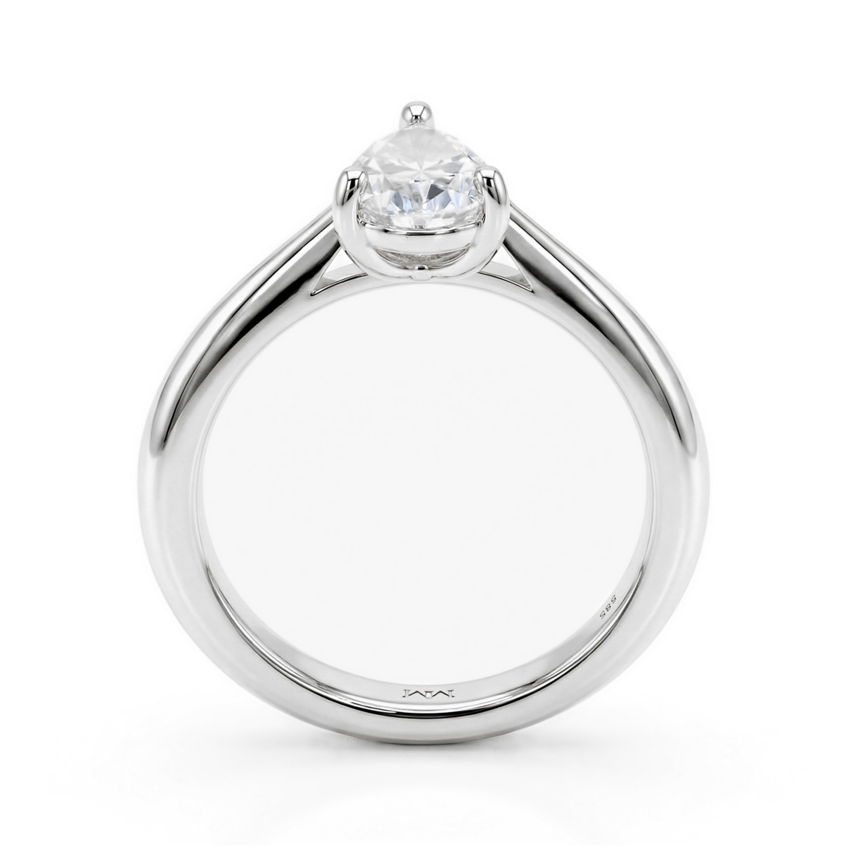 Larissa - Solitairering med dråbeformet moissanite