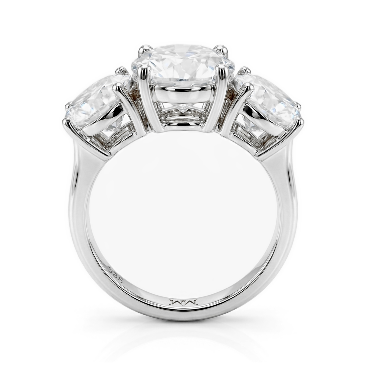 Triadique - Klassisk trestensforlovelsesring med moissanite