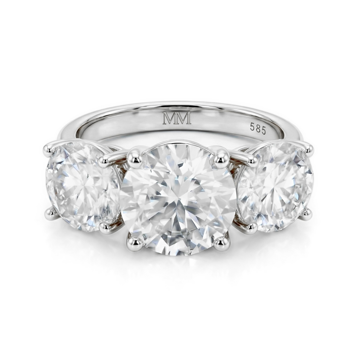 Triadique - Klassisk trestensforlovelsesring med moissanite
