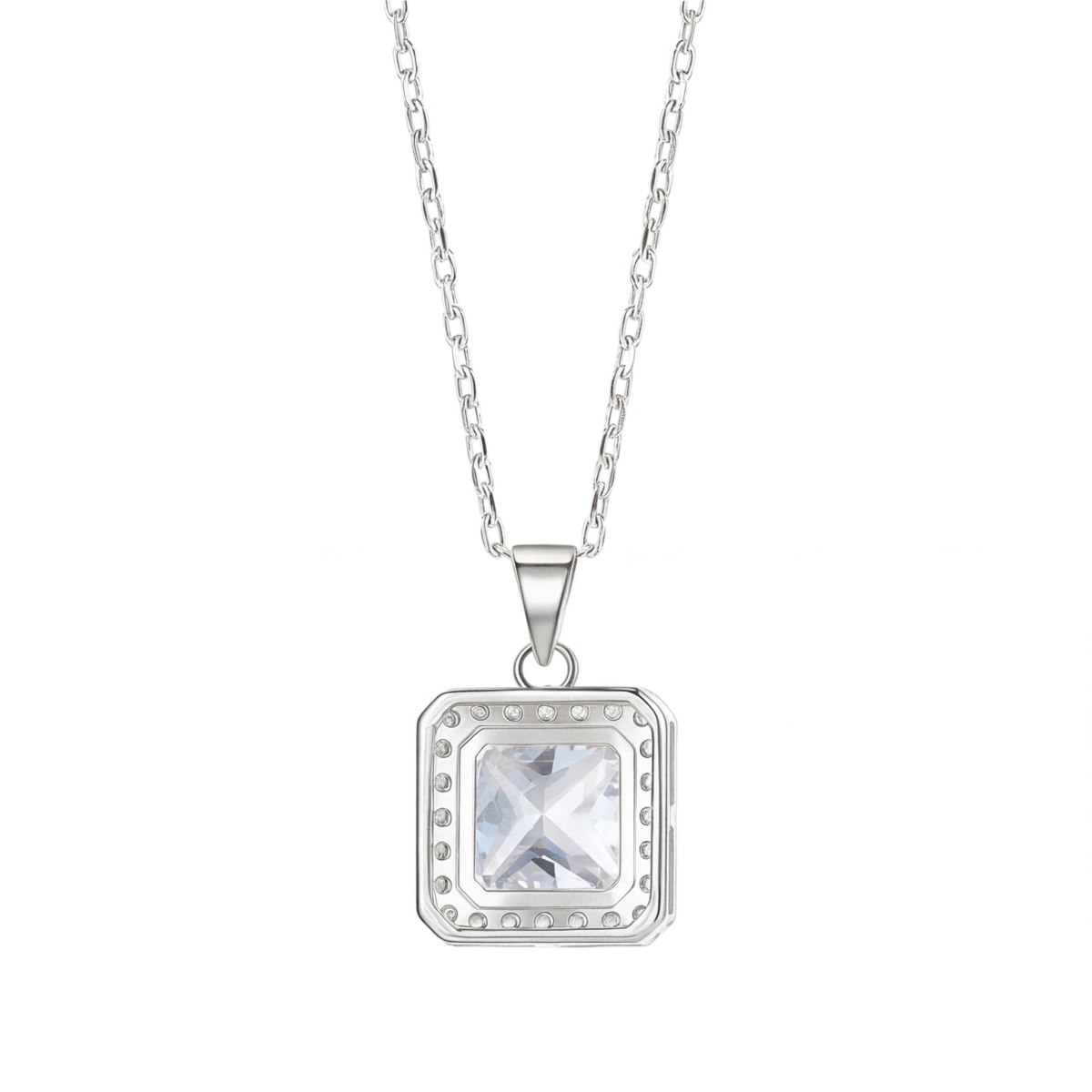 Radiance - Vedhæng med prinsesseslebet moissanite og halo