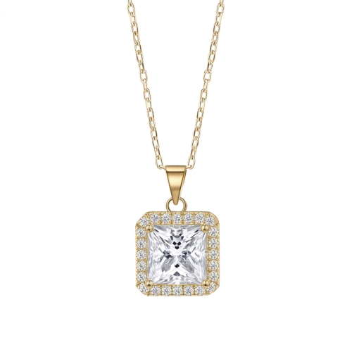 Radiance - Vedhæng med prinsesseslebet moissanite og halo