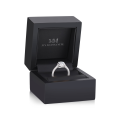 Plushette - Forlovelsesring med moissanite i aflang cushionslibning, halo og mikropavéringskinne