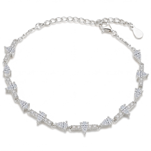 Perlette - Armbånd med moissanite i dråbeformet slibning og elegant symmetri