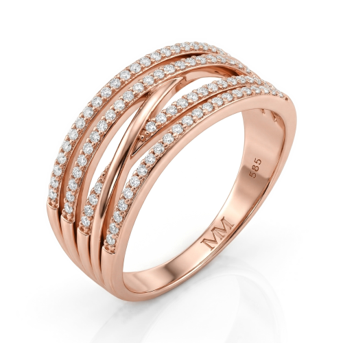 Estrella – Ring med krydsende linjer og moissanite