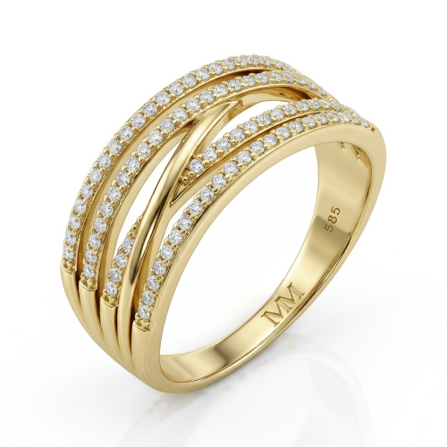 Estrella – Ring med krydsende linjer og moissanite