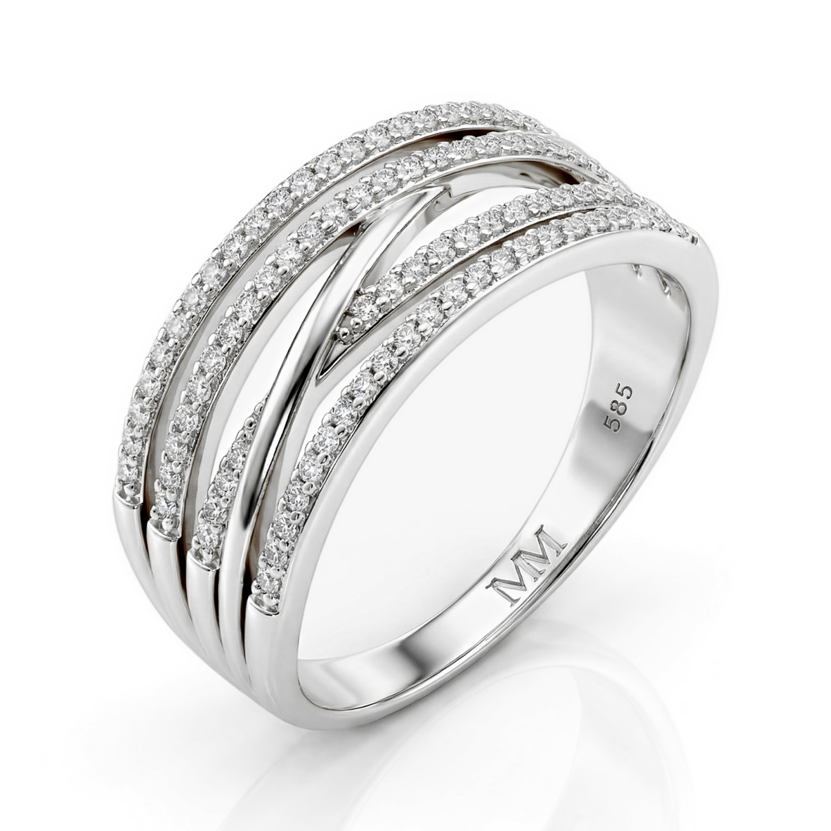 Estrella - Ring med krydsende linjer og moissanite