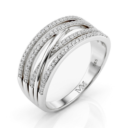 Estrella – Ring med krydsende linjer og moissanite