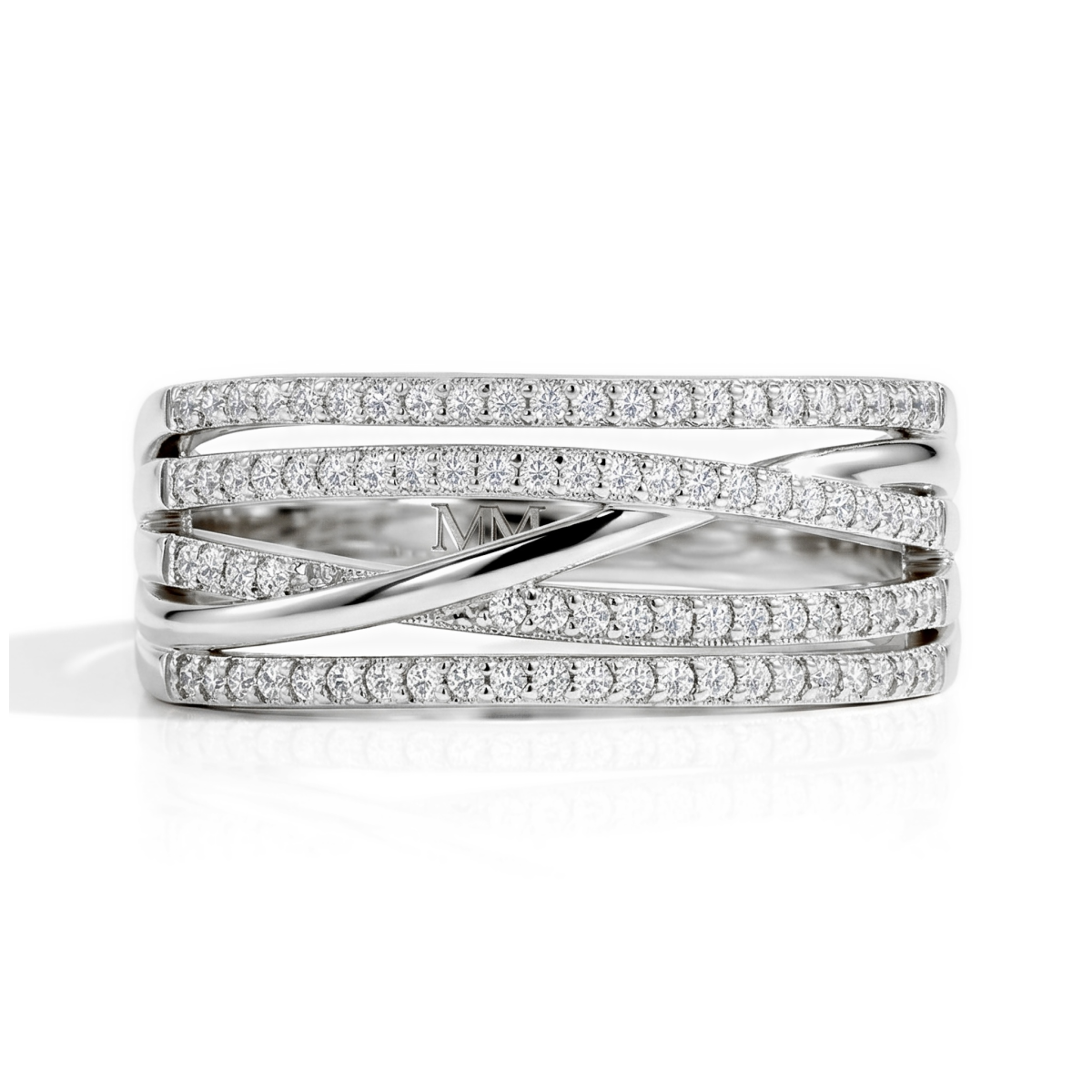 Estrella - Ring med krydsende linjer og moissanite