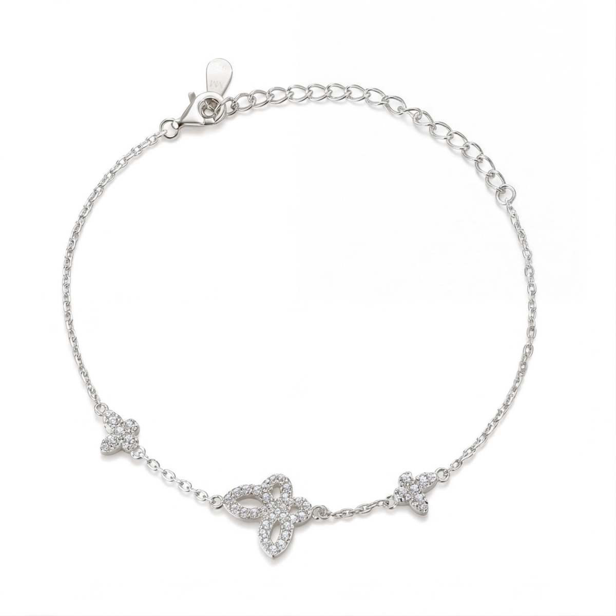 Orchidea - Armbånd med moissanite i marquiseslibning og blomstermotiver