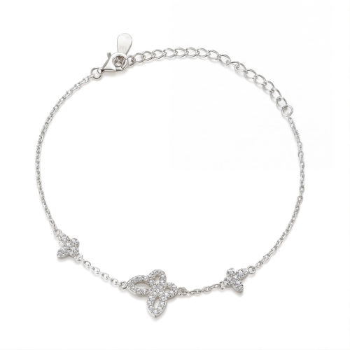 Orchidea - Armbånd med moissanite i marquiseslibning og blomstermotiver