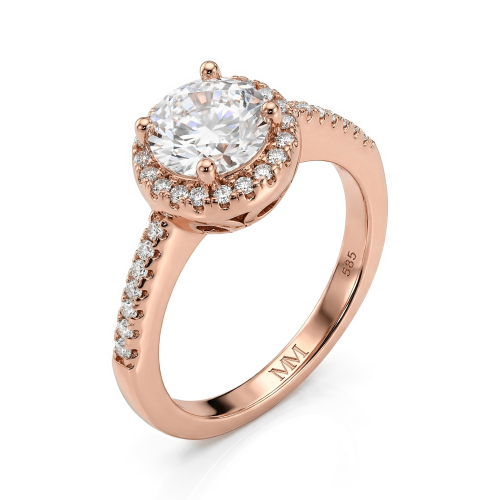 Seraphina - Haloforlovelsesring med moissanite
