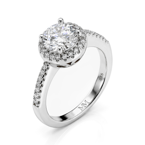 Seraphina - Haloforlovelsesring med moissanite