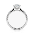 Lumiere - Ring med moissanite i radiantslibning og pavéfattede sten
