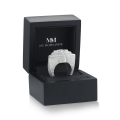 Zenith - Herrering med stjernemotiv, moissanite med dråbeformet slibning og pavéfatning