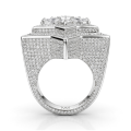 Zenith - Herrering med stjernemotiv, moissanite med dråbeformet slibning og pavéfatning