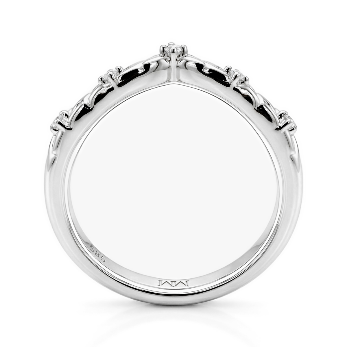 Vinea - Naturinspireret moissanitevielsesring med blad- og vinrankemotiver