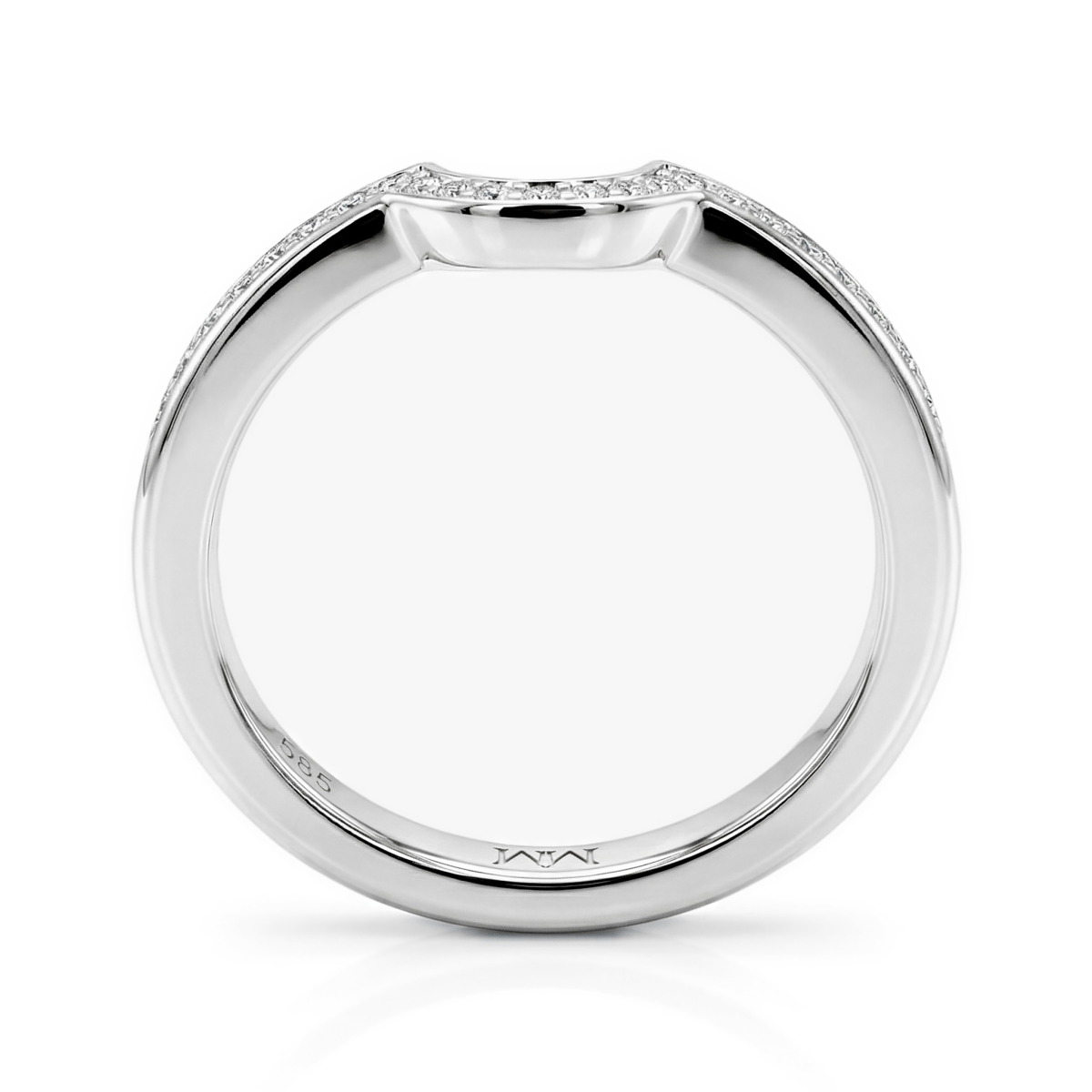 Cirquette - Buet vielsesring med moissanite og accentsten