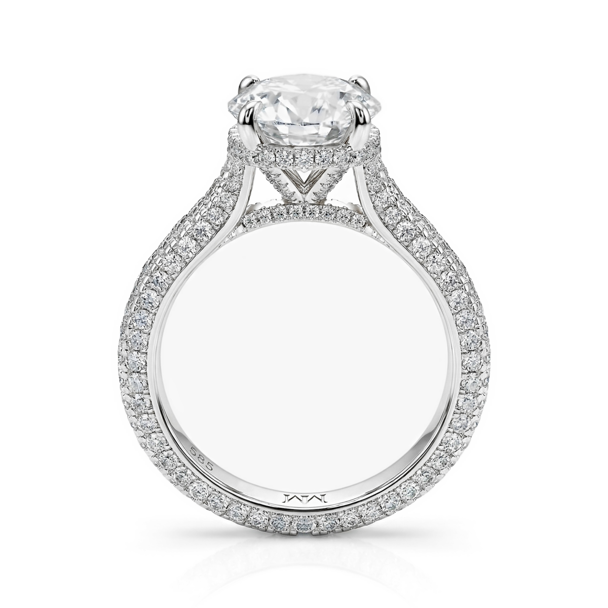 Cassiane - Forlovelsesring med moissanite og pavéfattede accentsten
