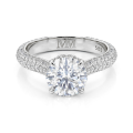 Cassiane - Forlovelsesring med moissanite og pavéfattede accentsten