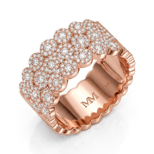 Cresta - Bred pavéfattet forlovelsesring med moissanite