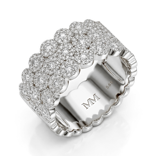 Cresta - Bred pavéfattet forlovelsesring med moissanite