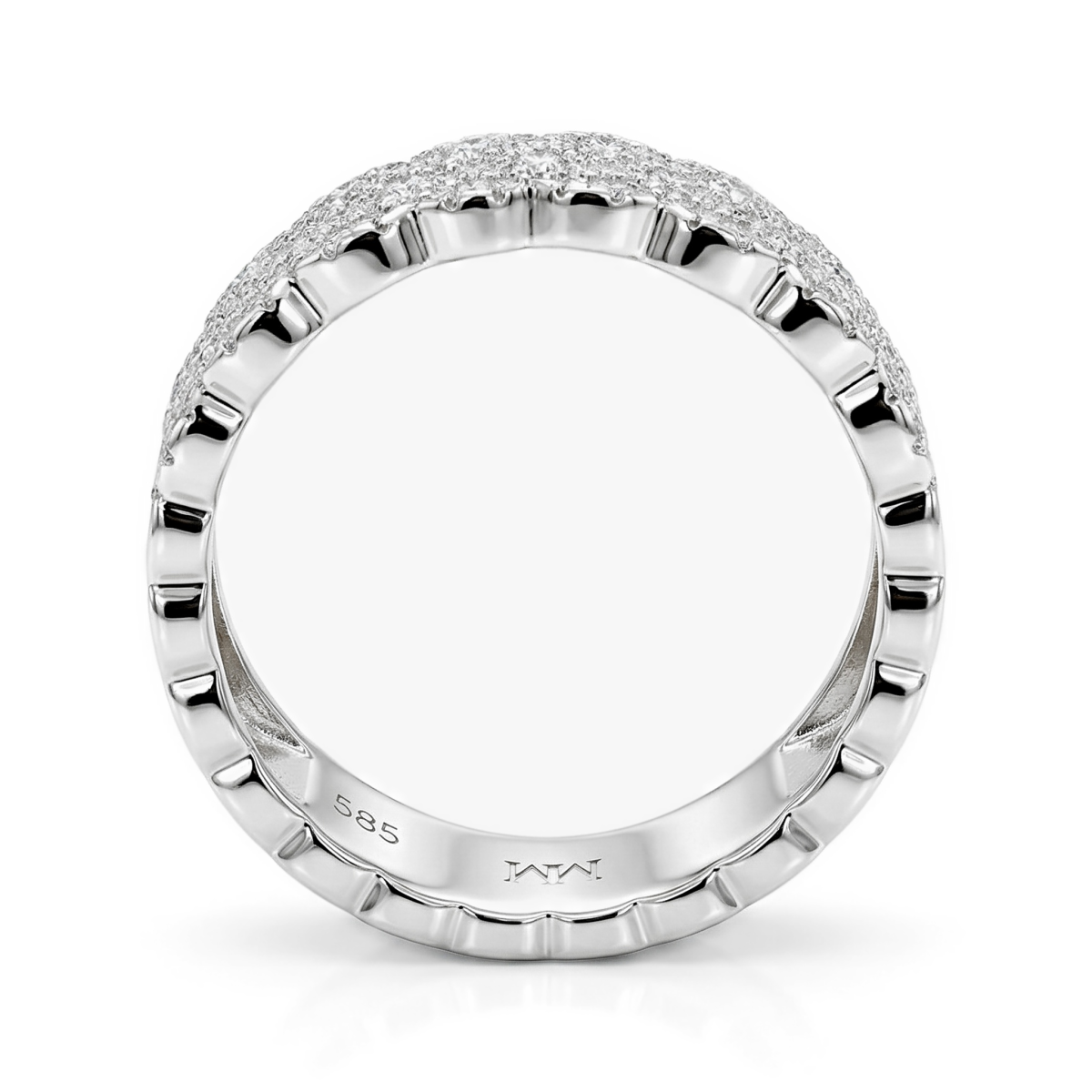 Cresta - Bred pavéfattet forlovelsesring med moissanite