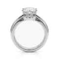 Vespera - Brudesæt med moissanite, pavéfattede accentsten og delt ringskinne