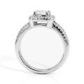 Evora – Haloring med moissanite og delt ringskinne