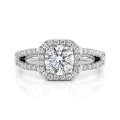 Evora – Haloring med moissanite og delt ringskinne