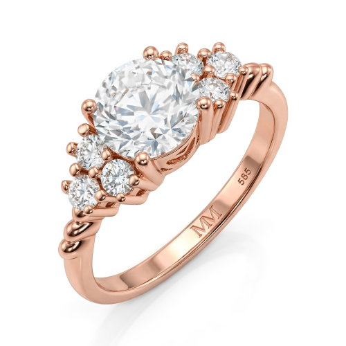 Astral - Moissaniteforlovelsesring med sidesten
