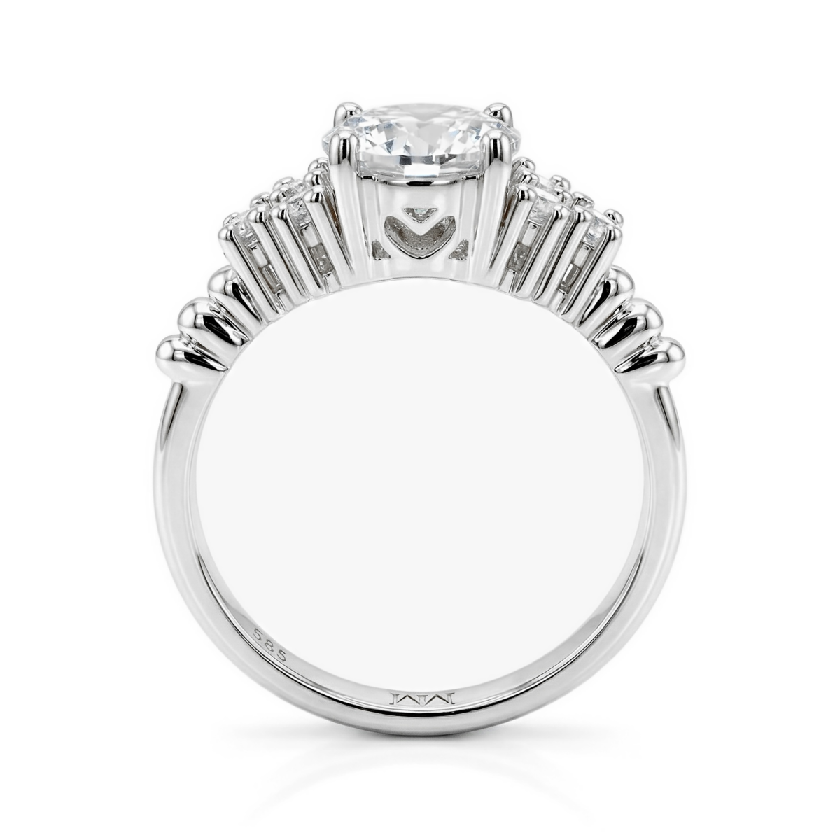 Astral - Moissaniteforlovelsesring med sidesten