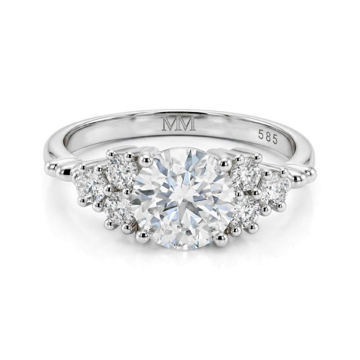 Astral - Moissaniteforlovelsesring med sidesten