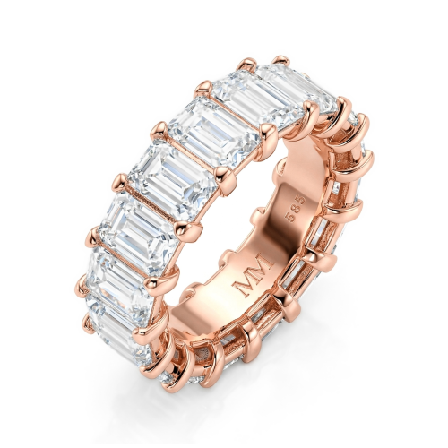 Eterna - Alliancering med moissanite i smaragdslibning