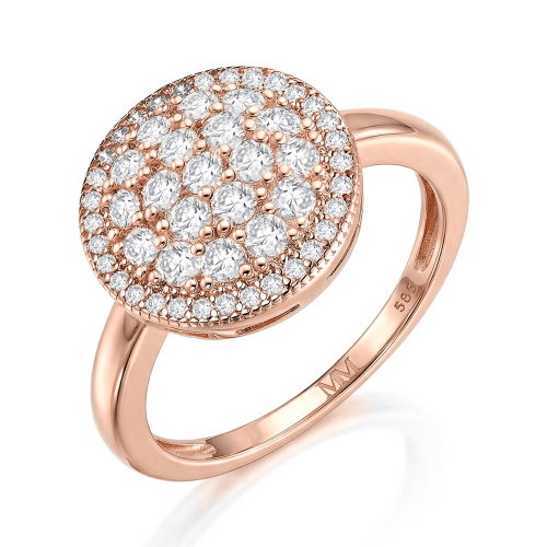 Cirilla - Moissaniteclusterring med pavé