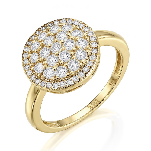 Cirilla - Moissaniteclusterring med pavé