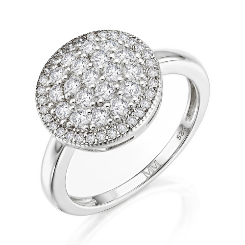 Cirilla - Moissaniteclusterring med pavé