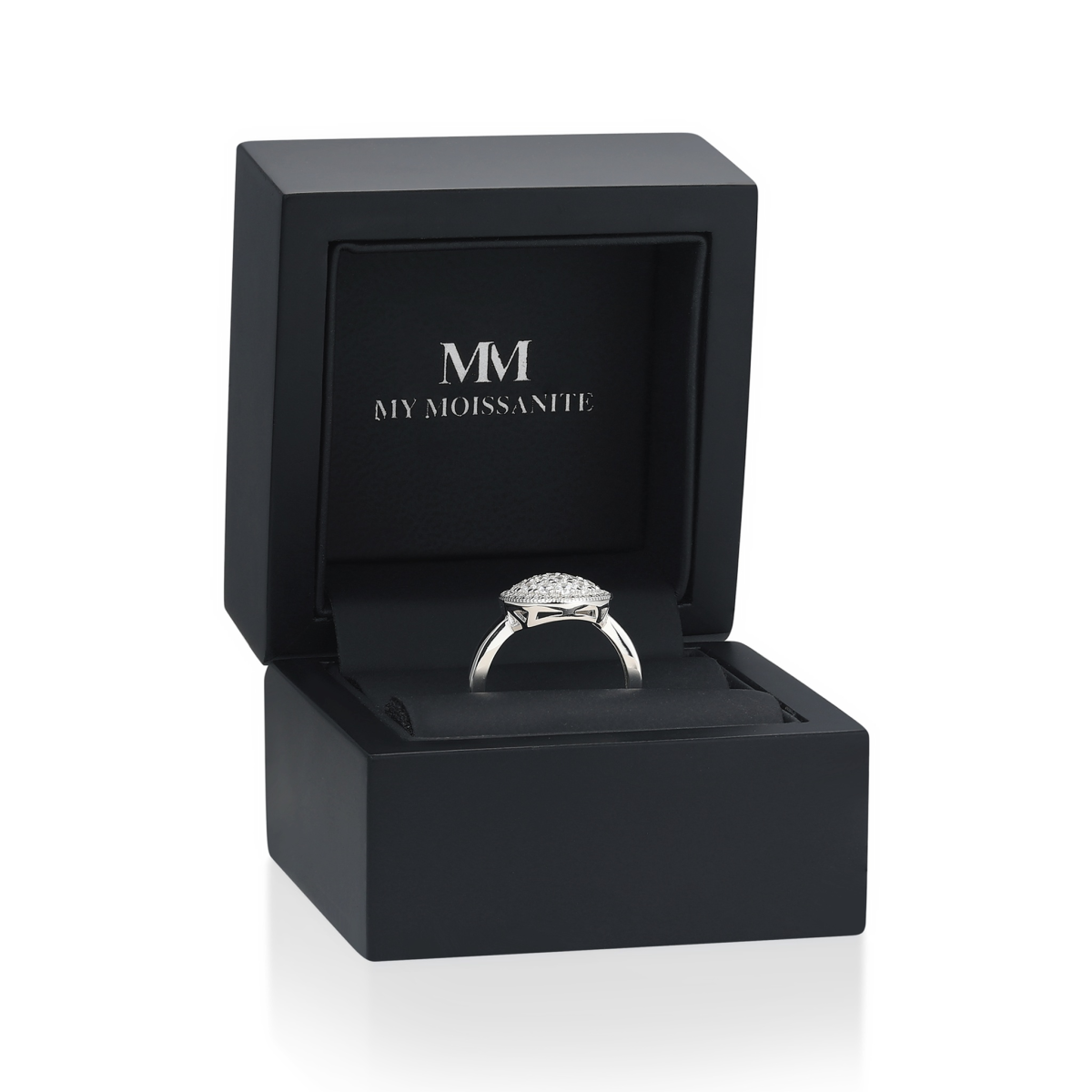 Cirilla - Moissaniteclusterring med pavé