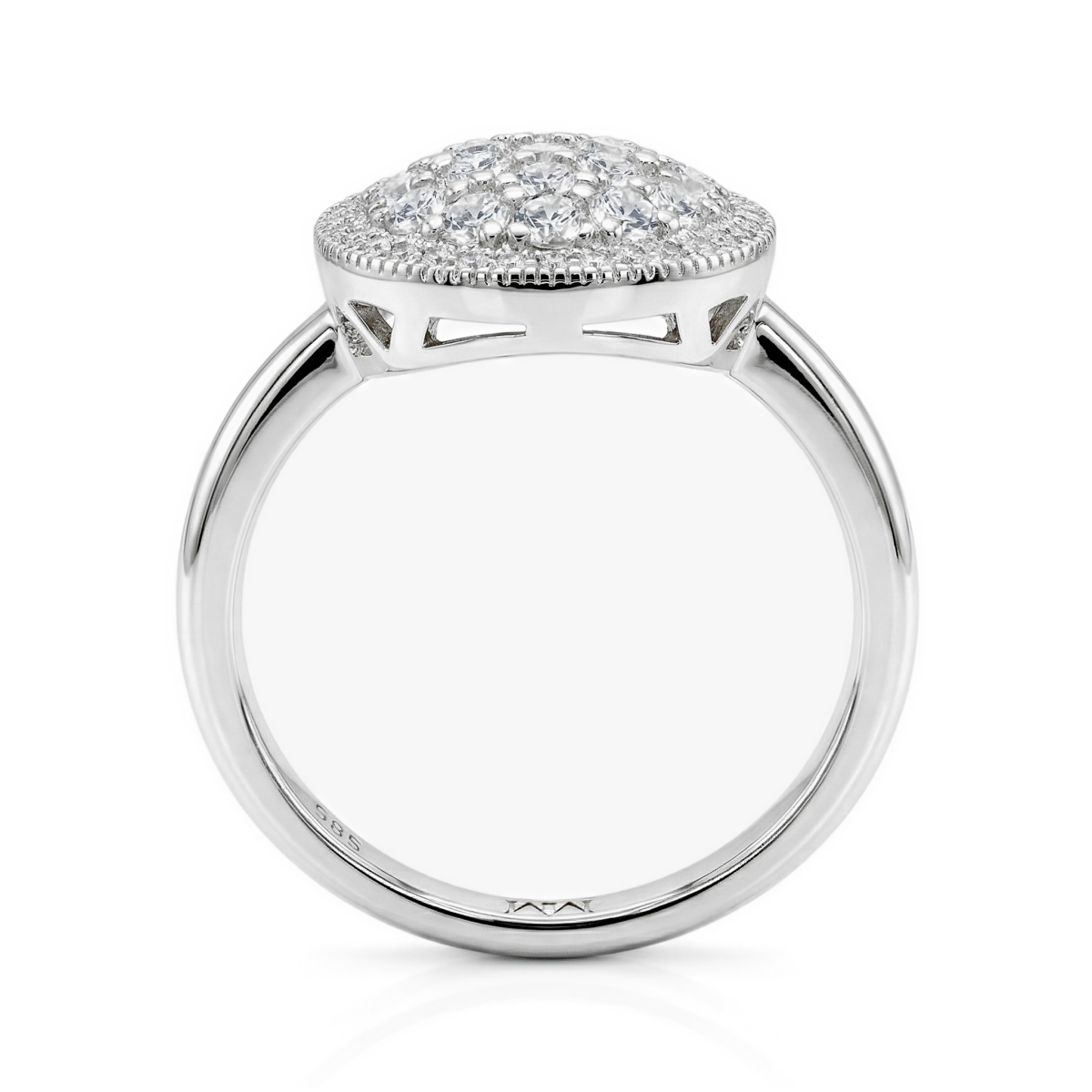 Cirilla - Moissaniteclusterring med pavé