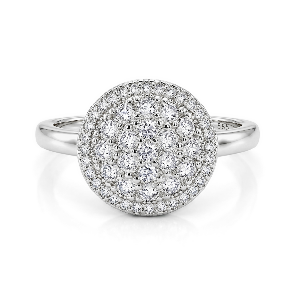Cirilla - Moissaniteclusterring med pavé
