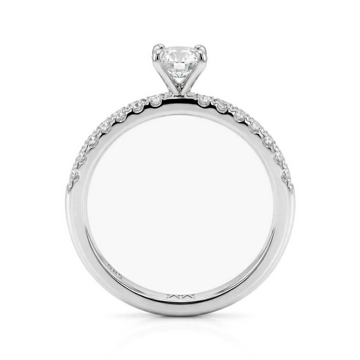 Finesse - Moissaniteforlovelsesring med sidesten