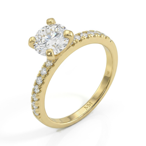 Finesse - Moissaniteforlovelsesring med sidesten